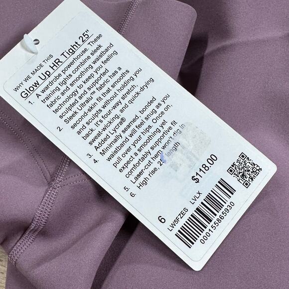 Lululemon Glow Up Super High Rise Tight 25" Lavender Lux Women's Size 6 NWT - Picture 6 of 10